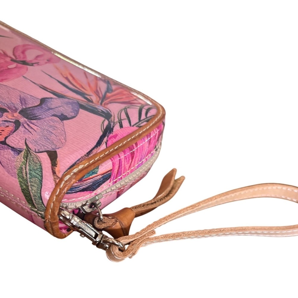 Consuela Brynn Pink Flamingo Tropical Floral Zip‎ Around Wallet - Picture 4 of 5